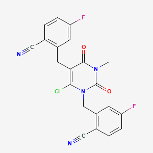 molecular formula C21H13ClF2N4O2 B14752337 Trelagliptin Impurity 16 