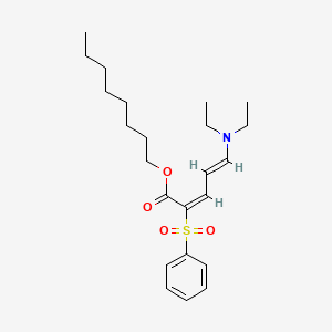 molecular formula C23H35NO4S B14752353 octyl (2E,4E)-2-(benzenesulfonyl)-5-(diethylamino)penta-2,4-dienoate 