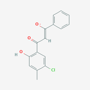 molecular formula C16H12ClO3- B14752372 3-(5-Chloro-2-hydroxy-4-methyl-phenyl)-3-oxo-1-phenyl-prop-1-en-1-olate 