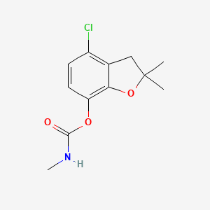 molecular formula C12H14ClNO3 B14752516 4-Chloro-2,3-dihydro-2,2-dimethyl-7-benzofuranyl methylcarbamate CAS No. 4790-92-5