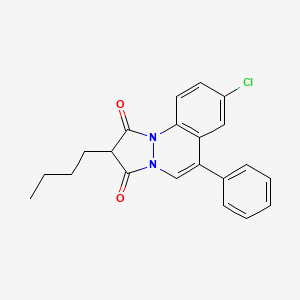 molecular formula C21H19ClN2O2 B14752546 2-Butyl-8-chloro-6-phenyl-1h-pyrazolo[1,2-a]cinnoline-1,3(2h)-dione CAS No. 2056-63-5