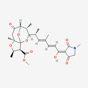 molecular formula C27H35NO9 B14752585 methyl (1S,2S,3R,5S,8S,9R,10R)-10-[(2R,3E,5E,7E)-7-hydroxy-4-methyl-7-(1-methyl-2,4-dioxopyrrolidin-3-ylidene)hepta-3,5-dien-2-yl]-3,5,9-trimethyl-7-oxo-4,11,12-trioxatricyclo[6.3.1.01,5]dodecane-2-carboxylate 