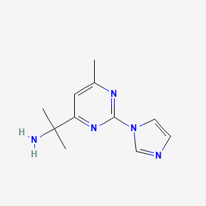molecular formula C11H15N5 B14752734 2-(2-(1H-Imidazol-1-YL)-6-methylpyrimidin-4-YL)propan-2-amine CAS No. 888314-20-3