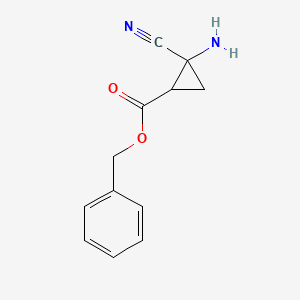 molecular formula C12H12N2O2 B14752741 Benzyl 2-amino-2-cyanocyclopropane-1-carboxylate 