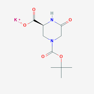 molecular formula C10H15KN2O5 B14752774 Potassium (S)-4-(tert-butoxycarbonyl)-6-oxopiperazine-2-carboxylate 
