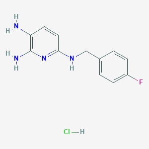 molecular formula C12H14ClFN4 B14752795 N2-(4-fluorobenzyl)pyridine-2,5,6-triamine hydrochloride 