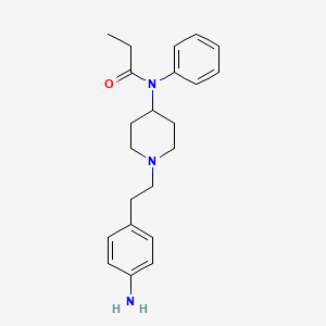 molecular formula C22H29N3O B14752857 N-{1-[2-(4-Aminophenyl)ethyl]piperidin-4-yl}-N-phenylpropanamide CAS No. 1169-73-9