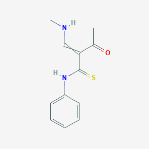 molecular formula C12H14N2OS B14752958 2-[(Methylamino)methylidene]-3-oxo-N-phenylbutanethioamide CAS No. 2227-97-6
