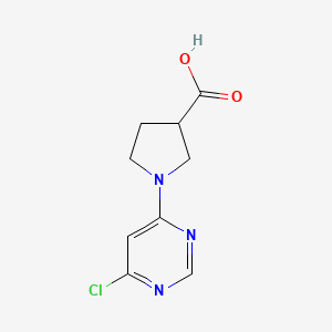 molecular formula C9H10ClN3O2 B1475302 1-(6-Chloropyrimidin-4-yl)pyrrolidine-3-carboxylic acid CAS No. 1707671-76-8