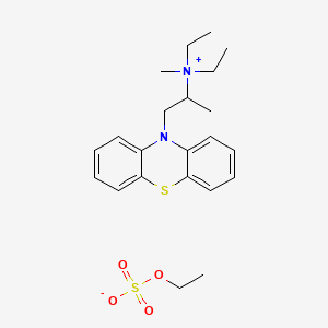 molecular formula C22H32N2O4S2 B14753020 Diethylmethyl(1-methyl-2-phenothiazin-10-ylethyl)ammonium ethyl sulfate CAS No. 58-35-5