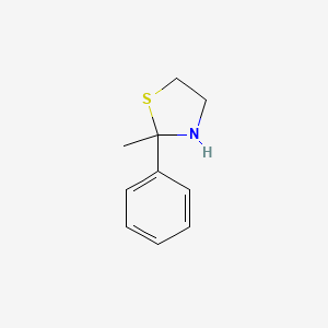 molecular formula C10H13NS B14753022 2-Methyl-2-phenylthiazolidine CAS No. 770-86-5