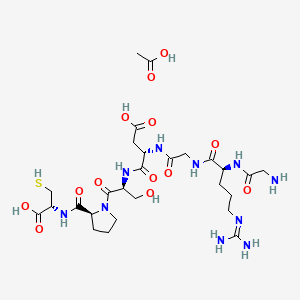 molecular formula C27H46N10O13S B14753063 GRGDSPC acetate 
