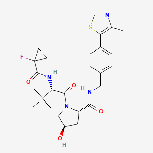 molecular formula C26H33FN4O4S B14753163 N-[(1-Fluorocyclopropyl)carbonyl]-3-Methyl-L-Valyl-(4r)-4-Hydroxy-N-[4-(4-Methyl-1,3-Thiazol-5-Yl)benzyl]-L-Prolinamide 