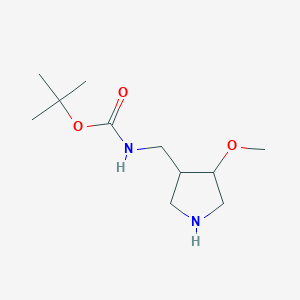 molecular formula C11H22N2O3 B14753208 tert-butyl N-[(4-methoxypyrrolidin-3-yl)methyl]carbamate 