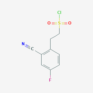 molecular formula C9H7ClFNO2S B14753343 2-(2-Cyano-4-fluorophenyl)ethane-1-sulfonyl chloride 