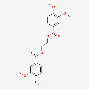 molecular formula C18H18O8 B14753356 Ethane-1,2-diyl bis(4-hydroxy-3-methoxybenzoate) CAS No. 3273-13-0