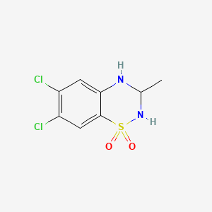 molecular formula C8H8Cl2N2O2S B14753419 3,4-Dihydro-6,7-dichloro-3-methyl-2H-1,2,4-benzothiadiazine 1,1-dioxide CAS No. 446-62-8