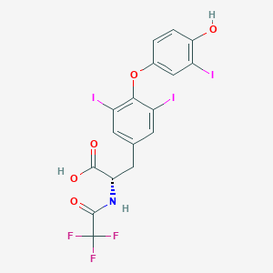 molecular formula C17H11F3I3NO5 B14753486 O-(4-Hydroxy-3-iodophenyl)-3,5-diiodo-N-(trifluoroacetyl)-L-tyrosine CAS No. 3253-59-6