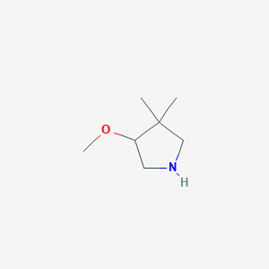 molecular formula C7H15NO B1475354 4-Methoxy-3,3-dimethylpyrrolidine CAS No. 1889188-78-6