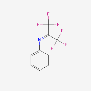 molecular formula C9H5F6N B14753611 Benzenamine, N-[2,2,2-trifluoro-1-(trifluoromethyl)ethylidene]- CAS No. 2002-95-1