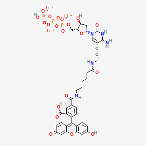 molecular formula C39H39Li3N5O20P3 B14753678 FAM-11-dCTP, 6-isomer 