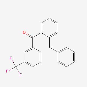 molecular formula C21H15F3O B14753746 (2-Benzylphenyl)[3-(trifluoromethyl)phenyl]methanone CAS No. 394-75-2
