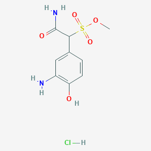 molecular formula C9H13ClN2O5S B14753969 Methyl 2-amino-1-(3-amino-4-hydroxyphenyl)-2-oxoethanesulfonate hydrochloride 