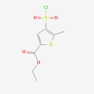 molecular formula C8H9ClO4S2 B14753973 Ethyl 4-(Chlorosulfonyl)-5-methylthiophene-2-carboxylate 