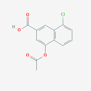 molecular formula C13H9ClO4 B14753974 2-Naphthalenecarboxylic acid, 4-(acetyloxy)-8-chloro- 