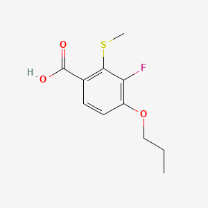 molecular formula C11H13FO3S B14753993 3-Fluoro-2-(methylthio)-4-propoxybenzoic acid 