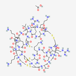 molecular formula C104H176N36O34S7 B14754291 Ziconotide acetate 