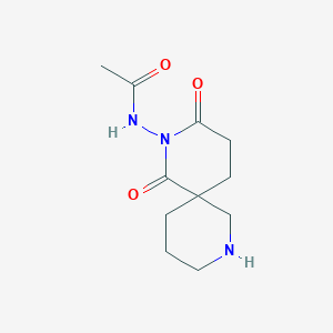 molecular formula C11H17N3O3 B14754455 Acetamide,N-(1,3-dioxo-2,8-diazaspiro[4.5]dec-2-yl)- 