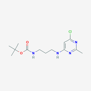 molecular formula C13H21ClN4O2 B1475462 Tert-butyl (3-((6-chloro-2-methylpyrimidin-4-yl)amino)propyl)carbamate CAS No. 1289043-22-6
