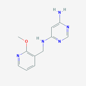 molecular formula C11H13N5O B1475464 N4-((2-methoxypyridin-3-yl)methyl)pyrimidine-4,6-diamine CAS No. 1708531-93-4