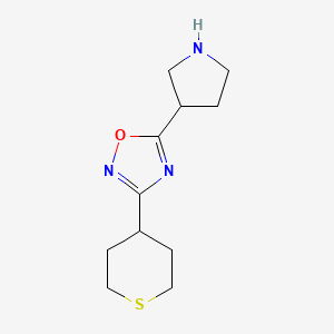 molecular formula C11H17N3OS B1475466 5-(pyrrolidin-3-yl)-3-(tetrahydro-2H-thiopyran-4-yl)-1,2,4-oxadiazole CAS No. 1892722-97-2