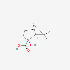 molecular formula C10H16O3 B14754679 Bicyclo[3.1.1]heptane-2-carboxylic acid, 2-hydroxy-6,6-dimethyl- CAS No. 471-83-0