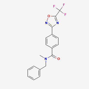 molecular formula C18H14F3N3O2 B14754683 N-Benzyl-N-methyl-4-(5-(trifluoromethyl)-1,2,4-oxadiazol-3-yl)benzamide 