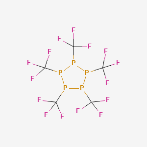 molecular formula C5F15P5 B14754721 Pentaphospholane, pentakis(trifluoromethyl)- CAS No. 745-23-3