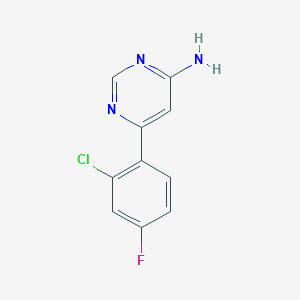 molecular formula C10H7ClFN3 B1475480 6-(2-Chloro-4-fluorophenyl)pyrimidin-4-amine CAS No. 1550513-51-3
