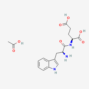 molecular formula C18H23N3O7 B14754895 acetic acid;(2S)-2-[[(2S)-2-amino-3-(1H-indol-3-yl)propanoyl]amino]pentanedioic acid 