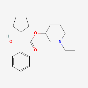 molecular formula C20H29NO3 B14755079 N-Ethyl-3-piperidyl phenylcyclopentylglycolate CAS No. 467-68-5