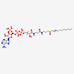 molecular formula C33H56N7O17P3S B14755177 S-[2-[3-[[(2R)-4-[[[(2R,3R,5R)-5-(6-aminopurin-9-yl)-4-hydroxy-3-phosphonooxyoxolan-2-yl]methoxy-hydroxyphosphoryl]oxy-hydroxyphosphoryl]oxy-2-hydroxy-3,3-dimethylbutanoyl]amino]propanoylamino]ethyl] dodec-3-enethioate CAS No. 2152-91-2