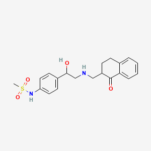 molecular formula C20H24N2O4S B14755190 Methanesulfonamide, N-[4-[1-hydroxy-2-[[(1,2,3,4-tetrahydro-1-oxo-2-naphthalenyl)methyl]amino]ethyl]phenyl]- 