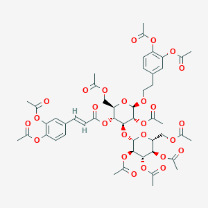 molecular formula C49H56O26 B14755233 Hemiphroside B Nonaacetate 