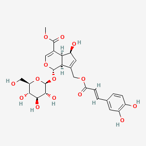 molecular formula C26H30O14 B14755281 methyl (1S,4aS,5S,7aS)-7-[[(E)-3-(3,4-dihydroxyphenyl)prop-2-enoyl]oxymethyl]-5-hydroxy-1-[(2S,3R,4S,5S,6R)-3,4,5-trihydroxy-6-(hydroxymethyl)oxan-2-yl]oxy-1,4a,5,7a-tetrahydrocyclopenta[c]pyran-4-carboxylate 