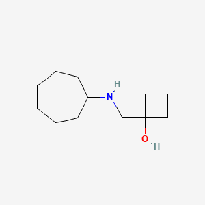 molecular formula C12H23NO B1475538 1-[(Cycloheptylamino)methyl]cyclobutan-1-ol CAS No. 1600272-52-3