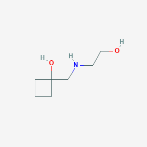 molecular formula C7H15NO2 B1475545 1-{[(2-Hydroxyethyl)amino]methyl}cyclobutan-1-ol CAS No. 1602375-29-0