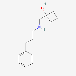 molecular formula C14H21NO B1475547 1-{[(3-Phenylpropyl)amino]methyl}cyclobutan-1-ol CAS No. 1599830-15-5