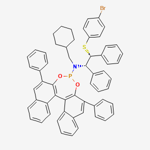 molecular formula C59H49BrNO2PS B14755545 N-[(1S,2R)-2-(4-bromophenyl)sulfanyl-1,2-diphenylethyl]-N-(cyclohexylmethyl)-10,16-diphenyl-12,14-dioxa-13-phosphapentacyclo[13.8.0.02,11.03,8.018,23]tricosa-1(15),2(11),3,5,7,9,16,18,20,22-decaen-13-amine 