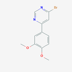 molecular formula C12H11BrN2O2 B1475555 4-溴-6-(3,4-二甲氧基苯基)嘧啶 CAS No. 1771260-74-2